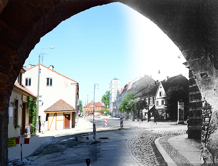 Widok na Cerkiew Prawosławną przez Wysoką Bramę