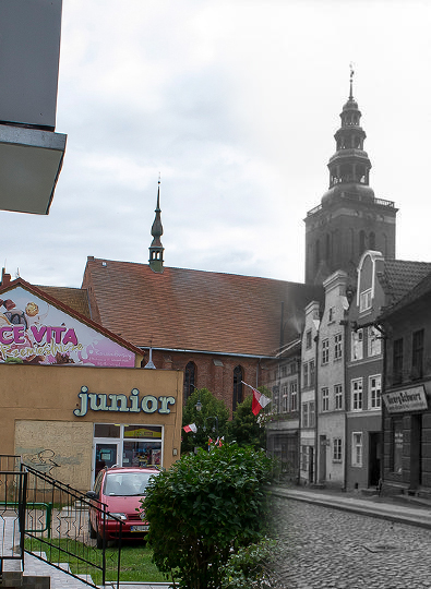 Widok na Kościół z ulicy Prostej