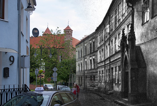 Widok na Zamek Biskupów Warmińskich od ulicy Mikołaja Reja